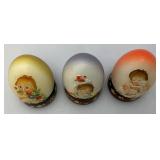 Arni Fernandiz Italy Handcaved Egg Figurines With Stands