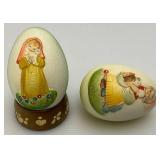 Arni Fernandiz Italy Handcaved Egg Figurines With Stands