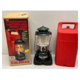 Vintage Coleman Lantern With Plastic Carrying Case In Original Box