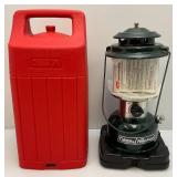 Vintage Coleman Lantern With Plastic Carrying Case In Original Box