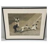 Vintage Framed Jackie Robinson Print 16" x 20"