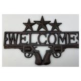 Cast Iron Welcome Pistol Wall Hanging