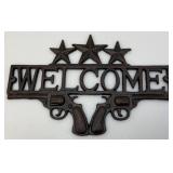 Cast Iron Welcome Pistol Wall Hanging