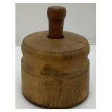 Antique Large Wooden Butter Mold & Stamp Press 4 5/8" x 3 3/4"