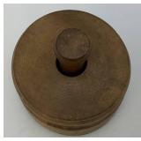 Antique Large Wooden Butter Mold & Stamp Press 4 5/8" x 3 3/4"