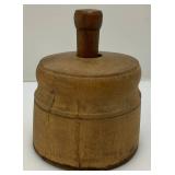 Antique Large Wooden Butter Mold & Stamp Press 4 5/8" x 3 3/4"
