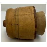 Antique Large Wooden Butter Mold & Stamp Press 4 5/8" x 3 3/4"