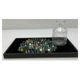 Misc. Vintage Marbles In Vintage Bottle