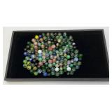 Misc. Vintage Marbles In Vintage Bottle