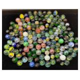 Misc. Vintage Marbles In Vintage Bottle