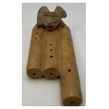 Vintage Myan Pottery Flute (Very Cool) 9" L x 4" W x 3"H
