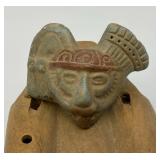 Vintage Myan Pottery Flute (Very Cool) 9" L x 4" W x 3"H