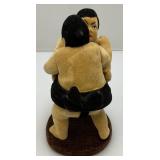Miniature Flocked Sumo Wrestler Bobble Heads 5 1/2"