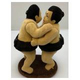 Miniature Flocked Sumo Wrestler Bobble Heads 5 1/2"
