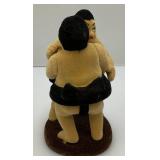 Miniature Flocked Sumo Wrestler Bobble Heads 5 1/2"