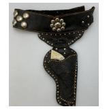 Vintage Hopalong Cassidy Leather Kids Holster With Cap Gun