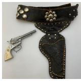 Vintage Hopalong Cassidy Leather Kids Holster With Cap Gun