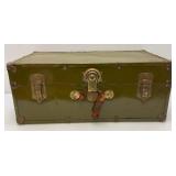 Vintage Army Foot Locker With Army Cap