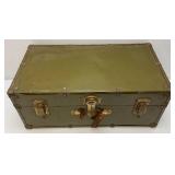 Vintage Army Foot Locker With Army Cap