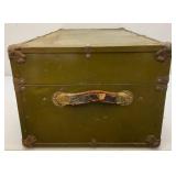 Vintage Army Foot Locker With Army Cap