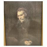 Vintage Framed "An Elderly Man As Saint Paul Rembrandt" Giclee Print 25" x 32"