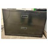 Black 2 drawer wide filing cabinet