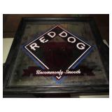 Red Dog Beer framed Mirror bar wall...