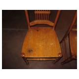 (2) Vintage hardwood fan-back dinin...