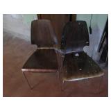 (2) Vintage Wood stacking chairs...