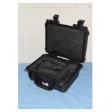 Molded Plastic Hard-Sided Foam-Lined Small ATA Waterproof Travel / Storage Case w/ Carry Handle - 14"x12"x6"
