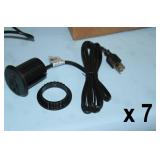 Lot of 7 - NEW - 2" Tabletop / Desk / Counter / Work Surface Round Low-Profile AC Power & 2 USB Power Grommet Units