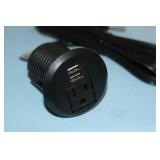 Lot of 7 - NEW - 2" Tabletop / Desk / Counter / Work Surface Round Low-Profile AC Power & 2 USB Power Grommet Units
