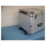 Heavy Duty Aluminum Carrying Case On Wheels Measures:  21" X 16" X 16"
