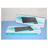 Lot of 2 - New in Box - Logitech MK120 USB Computer Full-Size Keyboard & Optical Mouse Combo Systems