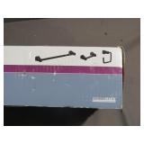 Moen Hensley Press and Mark 3-Piece Bath Hardware Set with 24 in. Towel Bar, Paper Holder and Towel Ring in Matte Black - Model MY3593BL