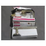 Mixed Lot of Delta Trinsic Single Post Toilet Paper Holder and  Open Towel Ring in Champagne Bronze