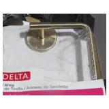 Mixed Lot of Delta Trinsic Single Post Toilet Paper Holder and  Open Towel Ring in Champagne Bronze