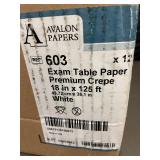 Box of Avalon Papers Exam Table Paper Premium Crepe