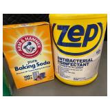 Lot of Household Cleaning Products with Disinfectants and Baking Soda