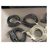 Collection of 14 Assorted Power Cords with Various Plug Types