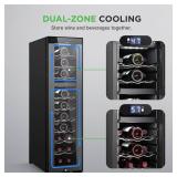 NutriChef Dual-Zone Wine Cooler/Chiller