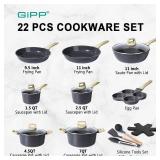 GiPP 22 Piece Ceramic Pots and Pans Set