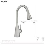 Moen Kiran Spot Resist Stainless One-Handle High Arc Pull Down Kitchen Faucet