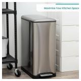 Home Zone Living 13 Gallon Kitchen Trash Can with Dual Compartments