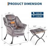 GarveeHome Lazy Chair with Ottoman (Dark Gray)
