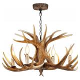 Hubrin 4-Light Farmhouse Antler Chandelier