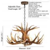 Hubrin 4-Light Farmhouse Antler Chandelier
