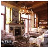 Hubrin 4-Light Farmhouse Antler Chandelier