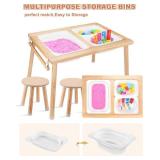 Kiddie Joy Sensory Table for Toddlers with 2 Stools