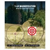 MidTen 1-4x24 LPVO Rifle Scope with 30mm Cantilever Mount